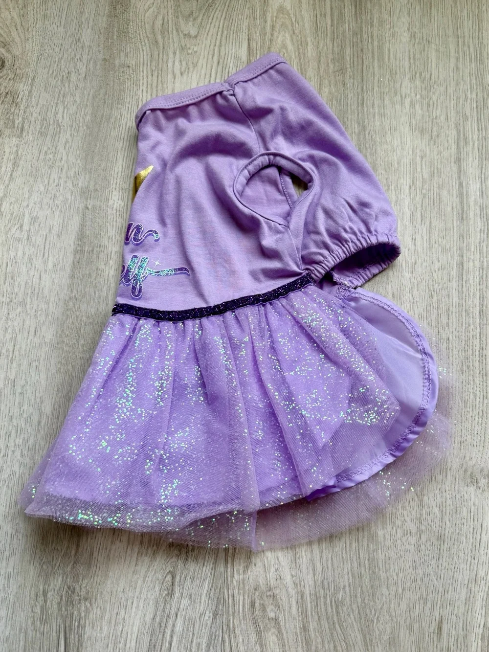 Top Paw - Lilac Pet/Puppy Dog Tutu Dress with Gold Crown and Sparkles - size XS